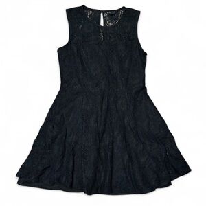 Banana Republic Black Lace Sleeveless Fit and Flare Dress - Size 10P
